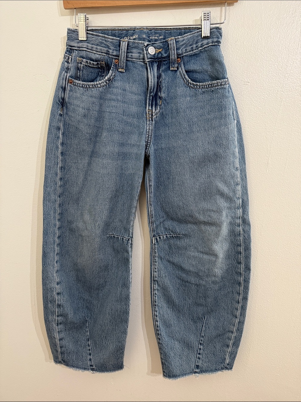 Old Navy High Rise Barrel Leg Jeans Girls Denim Size 10 Kids
